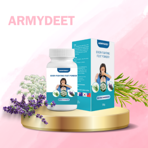 ARMYDEET Herbal Foot Odor Removal Powder - Eliminate odors and enjoy dry feet all day long.